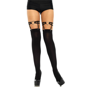 Leg Avenue - Ligas Dobles Elasticas Con Corazon Talla Unica