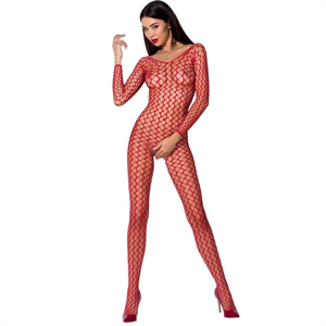 Passion Woman Bs068 Bodystocking Rojo Talla Unica