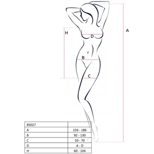 Passion Woman Bs027 Bodystocking Estilo Vestido Negro Talla Unica