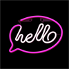 Forever - Forever Neon Led Light Hello Pink White Bat+USB FLNE15