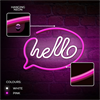 Forever - Forever Neon Led Light Hello Pink White Bat+USB FLNE15