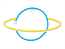 Forever Neon Led Light Saturn Yellow Blue Bat+USB