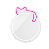 Forever Neon Mirror LED Sleeping Cat white pink FMNE03