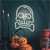 Forever Neon Plexi Led Skull With Bone White