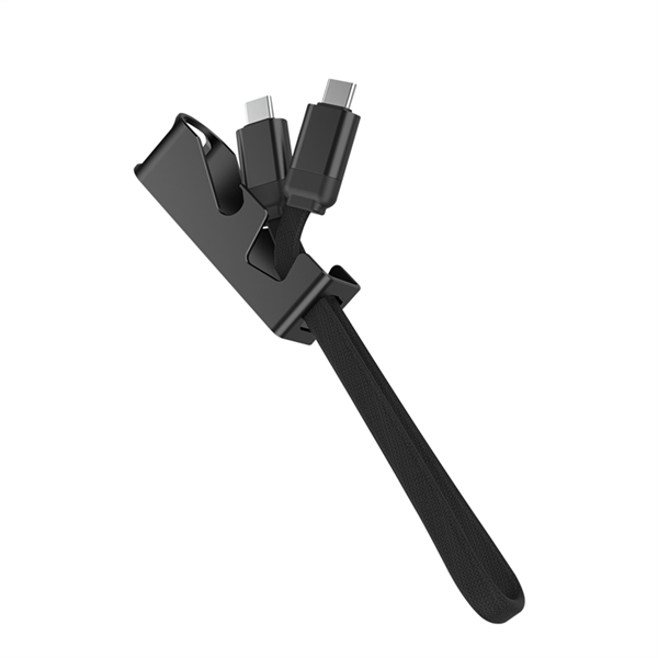 Muvit For Change - muvit for change cable Llavero con función soporte Tipo C a Tipo C 3A 60W negro y gris