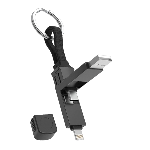 Muvit For Change - muvit for change cable Llavero multiconector (Tipo C, USB-A, 8-pin) negro
