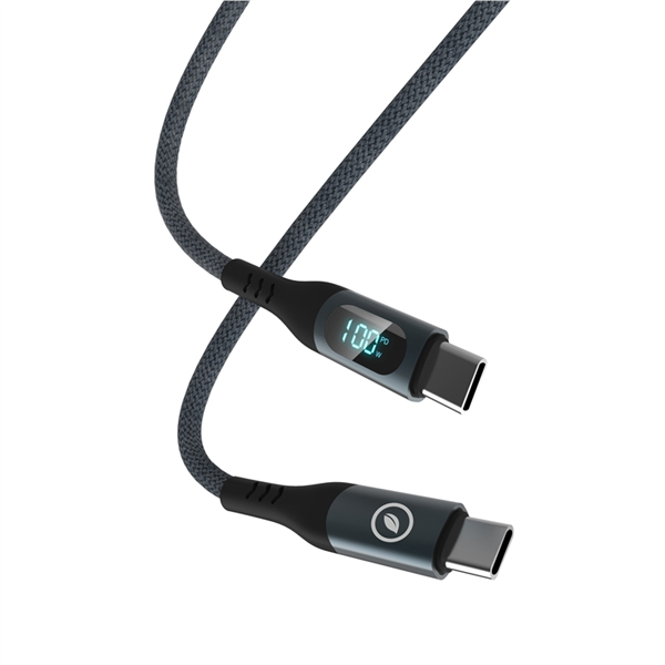 Muvit For Change - muvit for change cable Tipo C a Tipo C 100W con pantalla LCD gris