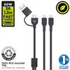 Muvit For Change - muvit for change cable Tipo C + Tipo A a doble cable Tipo C 3A 60w 1,2m negro
