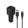 Muvit For Change - muvit for change pack cargador coche USB 2 puertos 2.4A + cable 1.2m tipo C negro