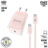 Muvit For Change - muvit for change pack cargador de pared Glass Tipo C PD 30W + cable tipo C a tipo C 3A 1m rosa