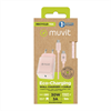 Muvit For Change - muvit for change pack cargador de pared Glass Tipo C PD 30W + cable tipo C a tipo C 3A 1m rosa