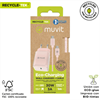 Muvit For Change - muvit for change pack cargador de pared Glass Tipo C PD 30W + cable tipo C a tipo C 3A 1m rosa