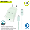 Muvit For Change - muvit for change pack cargador de pared Glass Tipo C PD 30W + cable tipo C a tipo C 3A 1m verde