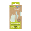 Muvit For Change - muvit for change pack cargador de pared Glass Tipo C PD 30W + cable tipo C a tipo C 3A 1m verde