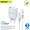 Muvit For Change - muvit for change pack cargador de pared Tipo C PD 25W + cable tipo C a tipo C 3A 1m blanco