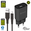 Muvit For Change - muvit for change pack cargador de pared USB 2.4A 12W + Cable Micro USB 2.4A 1,2m negro