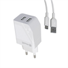 Muvit For Change muvit for change pack transformador USB 2 puertos 2.4A + cable 1,2m tipo C blanco