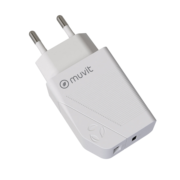 Muvit For Change - muvit for change transformador 1 USB QC 3.0 18W+1 Tipo C PD 20W blanco