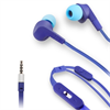 Muvit Auriculares Estéreo Cable Plano Azul/Azul 3,5mm con micro y botón compatibilidad (almohadillas lila/