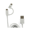 Muvit Cable USB 2 en 1 Lightning + Micro USB 2.1A Negro muvit