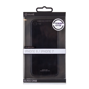Muvit - muvit carcasa Skin Apple iPhone 8/7 vidrio templado negra