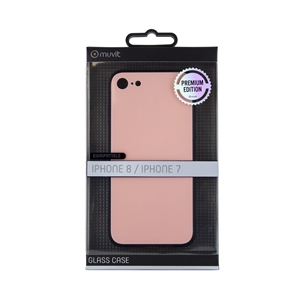 Muvit - muvit carcasa Skin Apple iPhone 8/7 vidrio templado rosa
