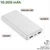 Myway - Myway power bank 10.000 mAh USB 2 puertos 2A + cable tipo C blanca