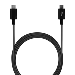 Puro - Cable Carga y Sincronización Negro Type C 3.1 a Micro USB 2.0 3A 480GBps 1 m. Compatible Fast Charge
