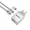 Subblim Pack cargador pared 2 puertos Cargador Pared Smart  PD25W+QC3.0+C a cable C/Lightning blanco