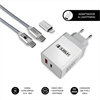 Subblim - Subblim Pack cargador pared 2 puertos Cargador Pared Smart  PD25W+QC3.0+C a cable C/Lightning blanco