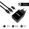 Subblim - Subblim Pack cargador pared Smart charger PD25W+QC3.0+C a   Cable Tipo C C/Lightning negro