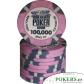 WSOP 2007 Unaligned Ficha cerámica WSOP 2007 Púrpura valor 100000
