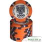 WSOP 2007 Unaligned Ficha cerámica WSOP 2007 Naranja valor 5000