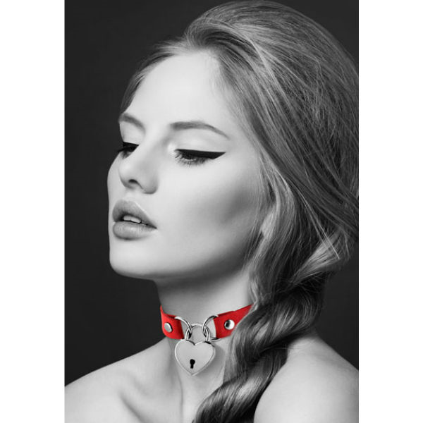 Bijoux Pour Toi - Collar Candado Corazón Rojo