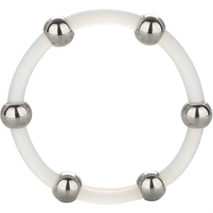 Calexotics Calex Anillo De Silicona Con Cuentas De Acero Talla Xl