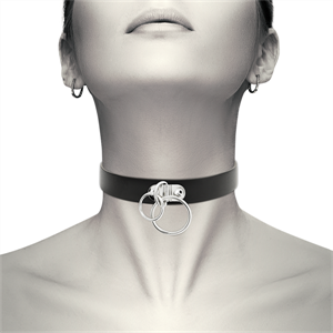 Coquette Choker Cuero Vegano - Doble Anilla