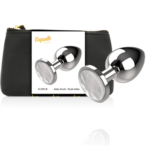 Coquette Plug Anal De Metal Talla L Cristal Clear 4 X 9cm