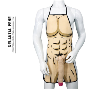 Diablo Picante - Delantal Con Pene 3d Musculoso Y Atrevido