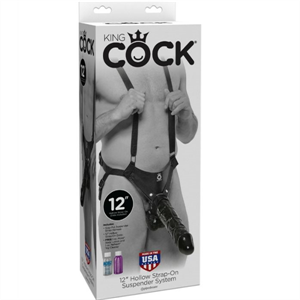 King Cock Strap-on Con Dildo Hueco 30.5 Cm Y Tirantes Color Negro