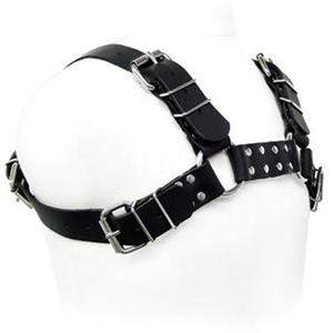 Leather Body Black Bull Dog Harness