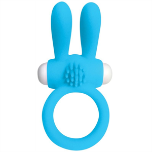 Anillo Vibrador Con Rabbit Neon - Azul