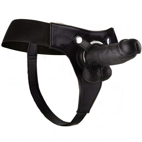 Ouch! - Arnés Strap-on Realístico Negro 8&quote; (20cm)
