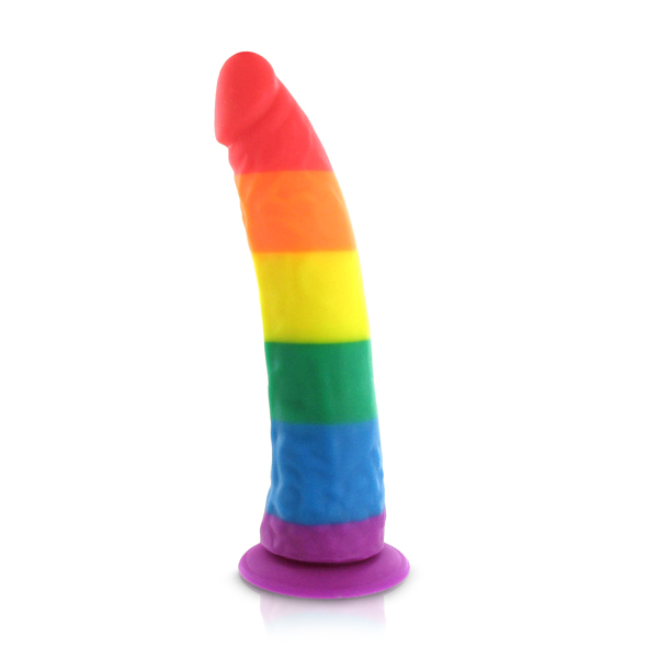 Pride Dildo - Orgullo consolador - Silicona consolador del arco iris con las bolas
