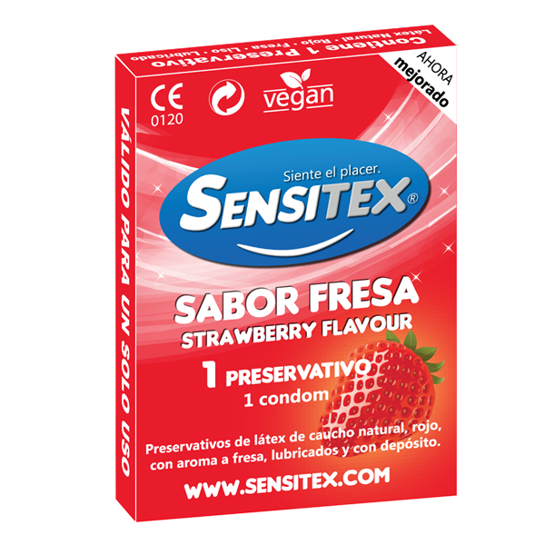Sensitex - Sensitex Fresa - 72 Estuches individuales