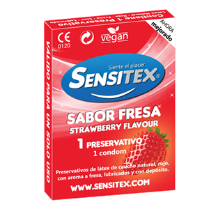 Sensitex - Sensitex Fresa - 72 Estuches individuales