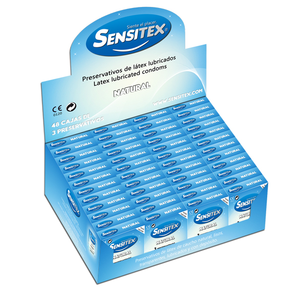 Sensitex - Sensitex Natural - Expositor 48 Cajitas de 3