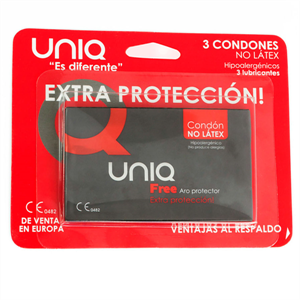 Unique Uniq Free Aro Protector Preservativo Sin Latex  3uds